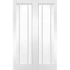 XL White Primed Worcester Pair with Clear Glass  - 1524 x 1981 x 40mm